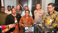 Wamendagri Ribka Haluk memberikan keterangan kepada media setelah rapat evaluasi Pilkada Serentak 2024 di Nabire, Papua Tengah.